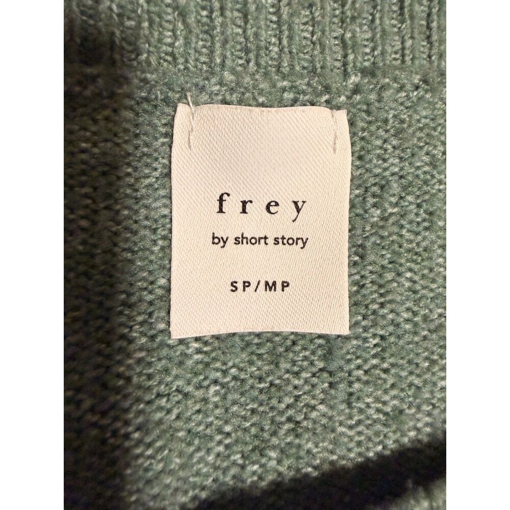 Frey by Short Story Green Crewneck Sweater S/M Petite - Picture 3 of 8